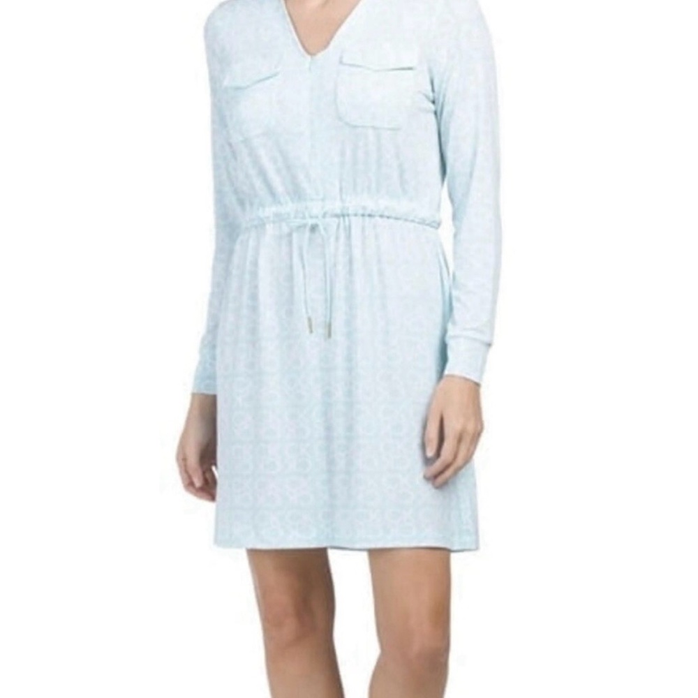 Calvin Klein Light Blue Long Sleeve Dress